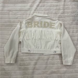 Bride denim jacket with fringe